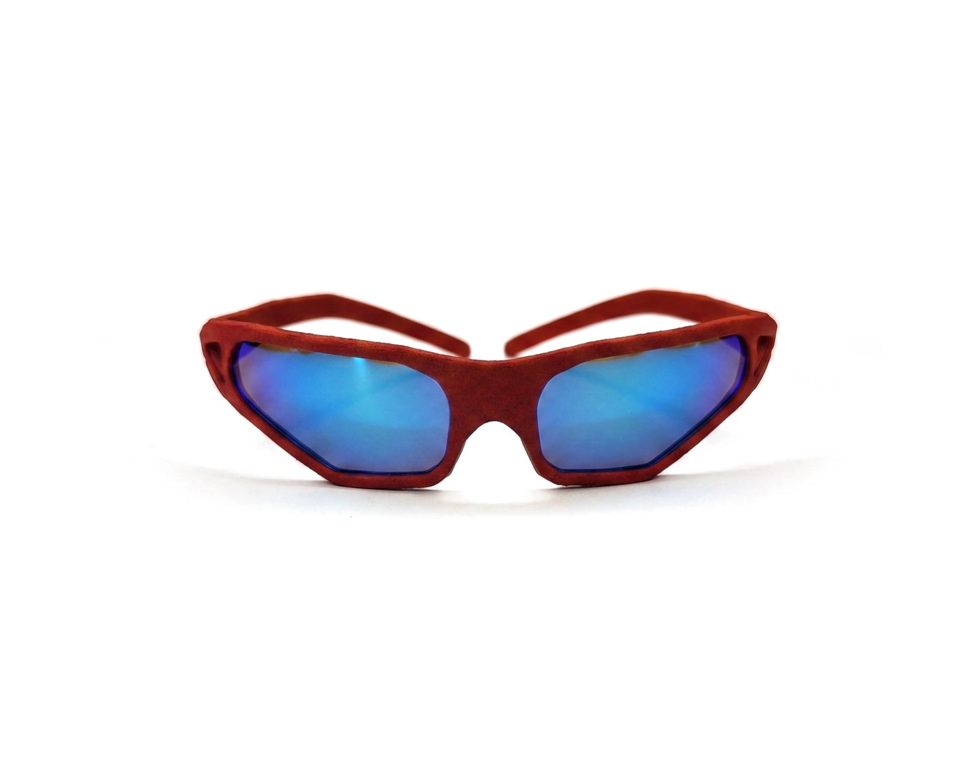 SUNSKRS Comet Red Brick Blue Mirror - front